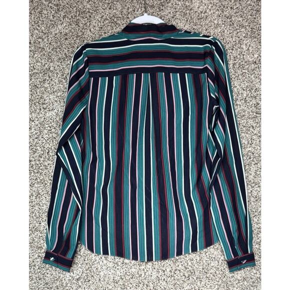 Revolve Lovers + Friends Sz S Parisian It Girl Wrap Blouse Retro Stripe Chic Top - Picture 5 of 8